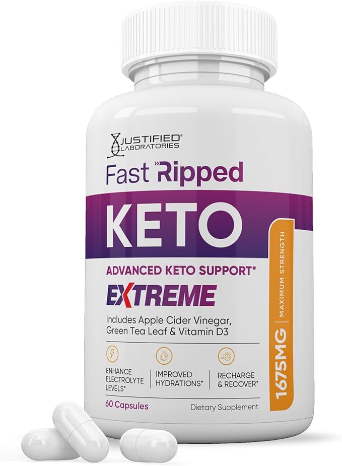 Fast Ripped Keto ACV Extreme Pills 1675MG Keto Support Blend Capsule Alternative to Keto ACV Gummies Formulated with Apple Cider Vinegar Extra Virgin Olive Oil Powder Green Tea Leaf 60 Capsules…