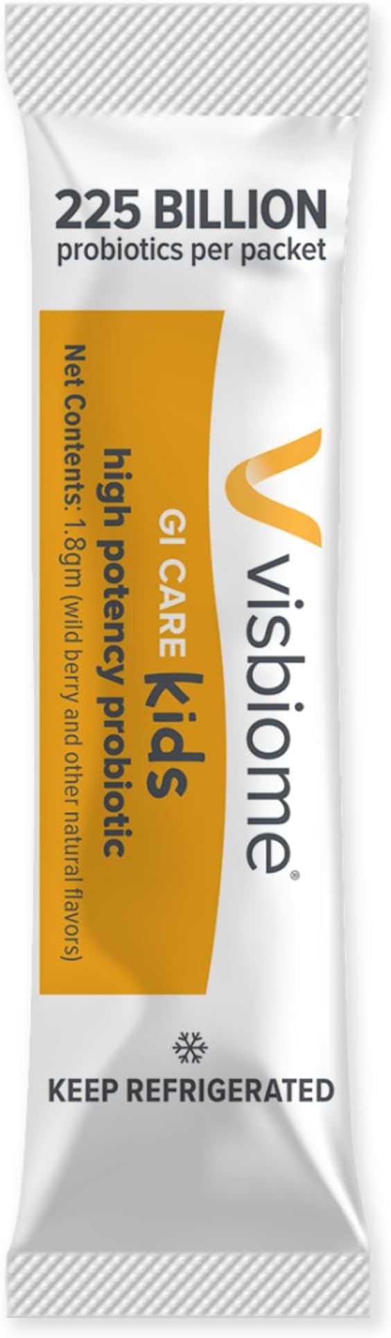 Visbiome® GI Care Kids - High Potency Probiotic for IBS &amp UC Symptoms - Wild Berry Flavor No Dyes- 225 Billion CFU Live Probiotics for Children Cold Chain Shipping 60 Packets