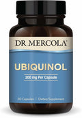 Dr. Mercola Ubiquinol - Supports Energy Production - Antioxidant Supplement - Non-GMO Gluten-Free &amp Soy-Free - 30 Capsules (30 Servings) - 200 mg