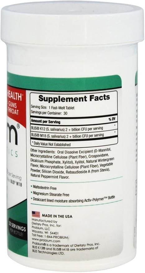 Oral Blis Combo 4B - 30 Fast-Melt Tablets by Probium Probiotic