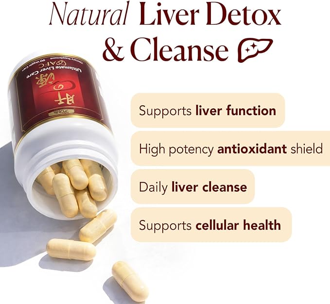 AFC Japan Ultimate Liver Care Cleanse Detox Supplement Formula – Supports Healthy Liver Function with Amino Acid L-Ornithine L-Citrulline L-Cystine and Turmeric Extract 90 Veggie Capsules [3 Pack]