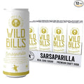 Wild Bill's Sarsaparilla Root Beer Soda Classic Craft Soda Pop Soft Drinks Sodas Made with Pure Cane Sugar Caffeine Free NO High Fructose Corn Syrup Gluten Free Vegan Low Sodium 12 Oz 12 Pack
