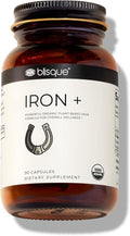 Blisque - Organic Plant-Based Iron Formula for Blood Health Immune Support and Energy | from Organic Curry Leaf Extract | 90 Capsules