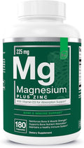 Essential Elements Magnesium Plus Zinc with Vitamin D3 | Scientifically Formulated Heart Bone &amp Muscle Support | 225mg Triple-Strength Magnesium Complex with Glycinate Malate Citrate | 180 Coun