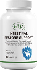 HUJ Intestinal Restore Support 30 Capsules Balances Digestive Enzymes &amp Bacteria