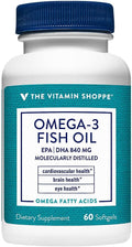 The Vitamin Shoppe Omega 3 Fish Oil 1100 mg EPA &amp DHA Softgels Unflavored Fish Oil Supplement for Men and Women Gluten Free Dairy Free 60 Softgels