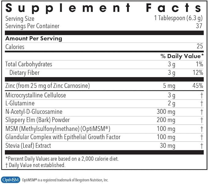 Allergy Research Group Perm A Vite Powder - Gut Health for Men &amp Women L-Glutamine Slippery Elm - 8.4 Oz