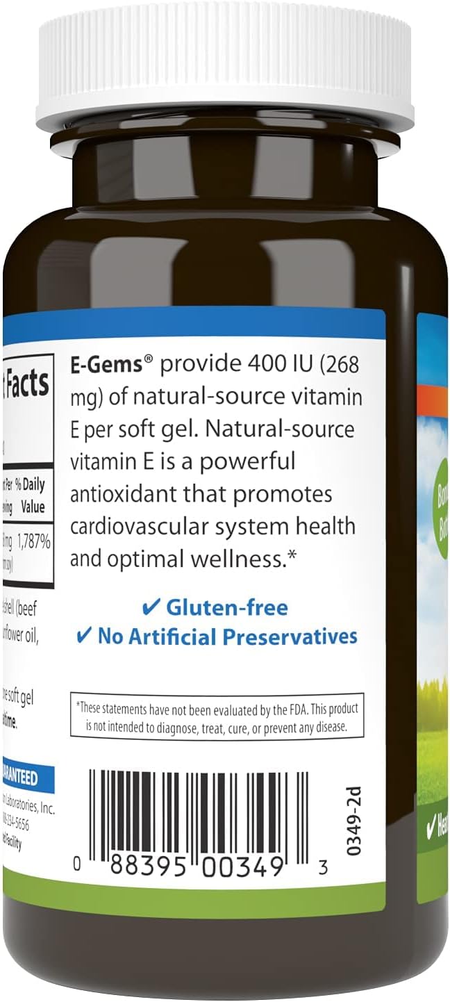 Carlson - E-Gems 400 IU (268 mg) Natural-Source Vitamin E Optimal Wellness 140 Soft Gels