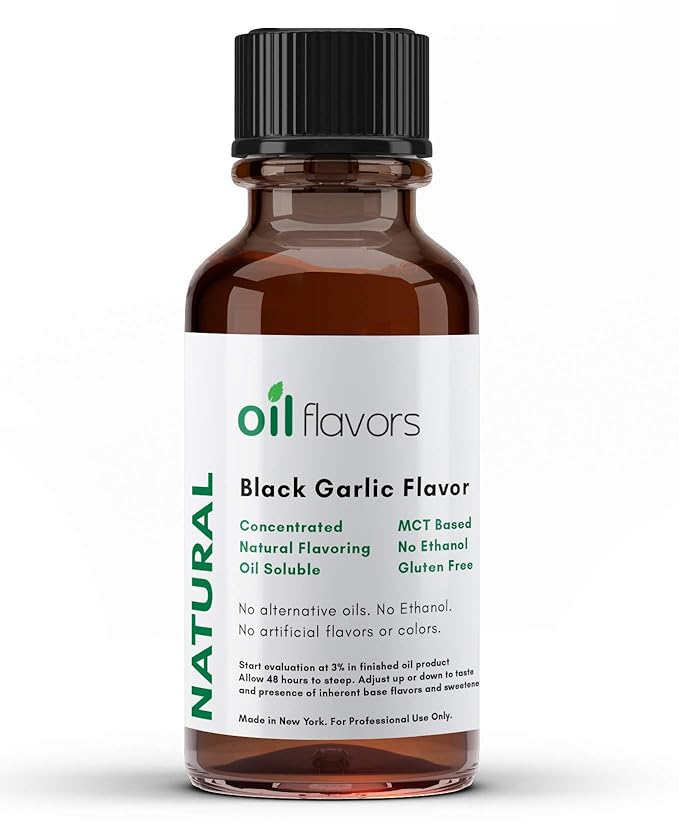 Black Garlic Flavor Oil 4oz | Oil Soluble Flavoring | MCT Based - Flavor Your Oil