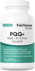 Fairhaven Health PQQ Plus Myo-inositol D-Chiro Inositol Supplement | PQQ Supplement to Support Cycle Regularity Healthy Ovulation Egg Quality Women’s Reproductive Health | Non-GMO | 120 Capsules