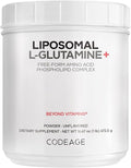 Codeage Liposomal L-Glutamine Powder - High-Potency L-Glutamine 5000 mg per Serving - 3-Month Supply - Liposomal Delivery Free-Form Amino Acid Unflavored Glutamine - Non-GMO Gluten-Free - 16.67 oz
