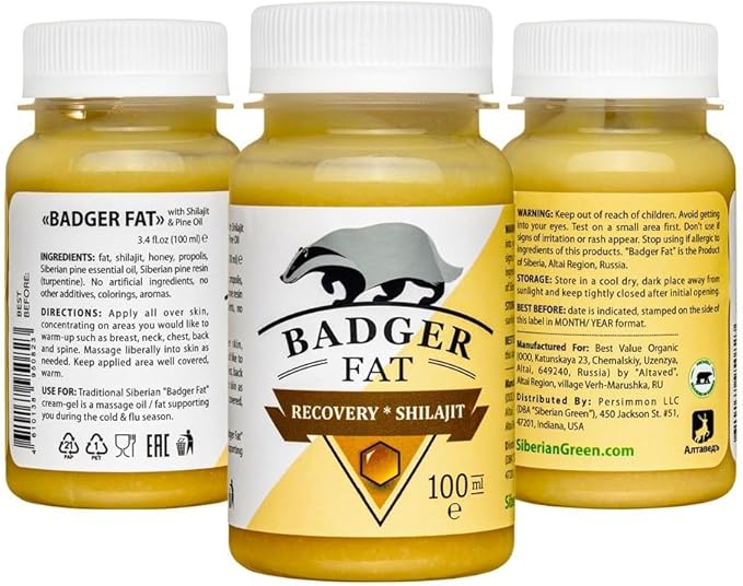 Cream-Gel “Badger Fat” with Altai Shilajit and Siberian Pine Oil and Pine Resin 100ml