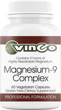 Vinco Inc – Magnesium-9 Complex Advanced Muscle Support Daily Supplement | (60 Capsules) | 9 Bioavailable Forms of Magnesium | Supports Bone Strength &amp Nervous System Health | Gluten Free &amp Ve