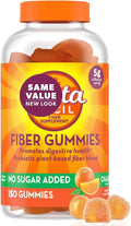 Meta-mucil Fiber Gummies (150 Count.) No Sugar Added 5g Prebiotic Plant-Based Fiber Orange Flavor Supports Digestive Health