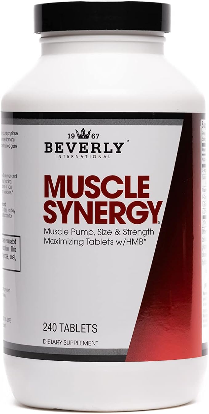 Beverly International Muscle Synergy 240 TABS (15 Servings) Clinically Dosed Ingredients - HMB L-Arginine L-Citrulline Creatine Monohydrate L-Ornithine. Bigger-Stronger-Lasting Pumps.