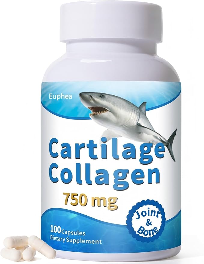Cartilage with Cartilage 750mg Glucosamine &amp Collagen Great for Seniors &amp Athletes 100 Capsules