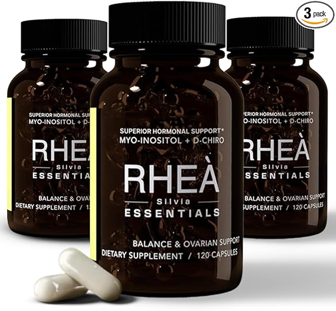 RHEASILVIA Rhea Myo-Inositol &amp D-Chiro Inositol Supplement for Women | 40:1 Ratio with Myoinositol Folate &amp Magnesium | Hormone &amp Metabolic Support | 120 Vegan Capsules | 90 Servings
