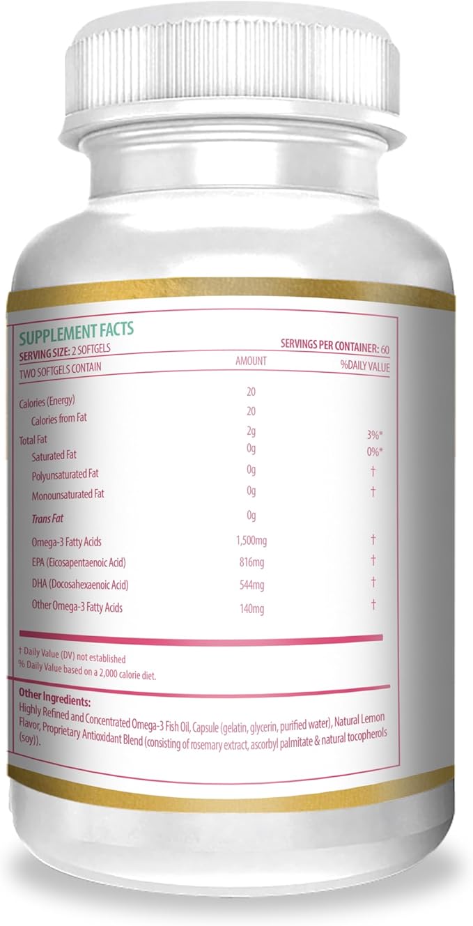 Actif Complete Prenatal DHA with 1500mg Omega-3 100% Natural Organic DHA EPA Omega 3 - Non-GMO 90 Gummies