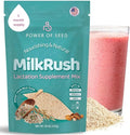 Milkrush Lactation Support for Breastfeeding-Oats Seeds &amp Almond Lactation Drink Mix - Enrich Milk for Breastfeeding with Superfood Omega 3 Iron &amp Calcium - Kosher Certified - 26oz Bag