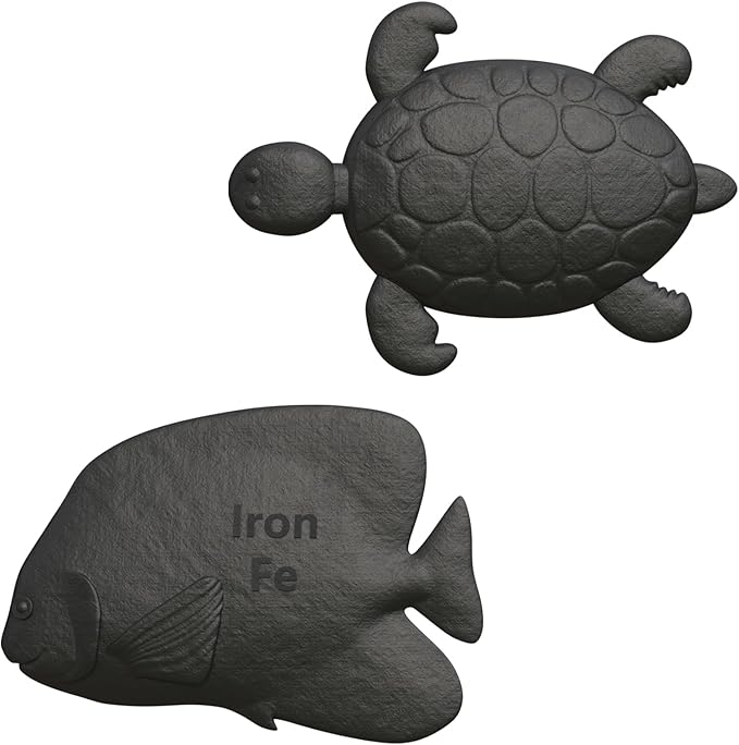 Iron Fish 2 Pack lron Fish Cooking Tool Boosts Iron in Food &amp Water Ideal for Anemia Athletes &amp Vegans (Fish + Turtle)
