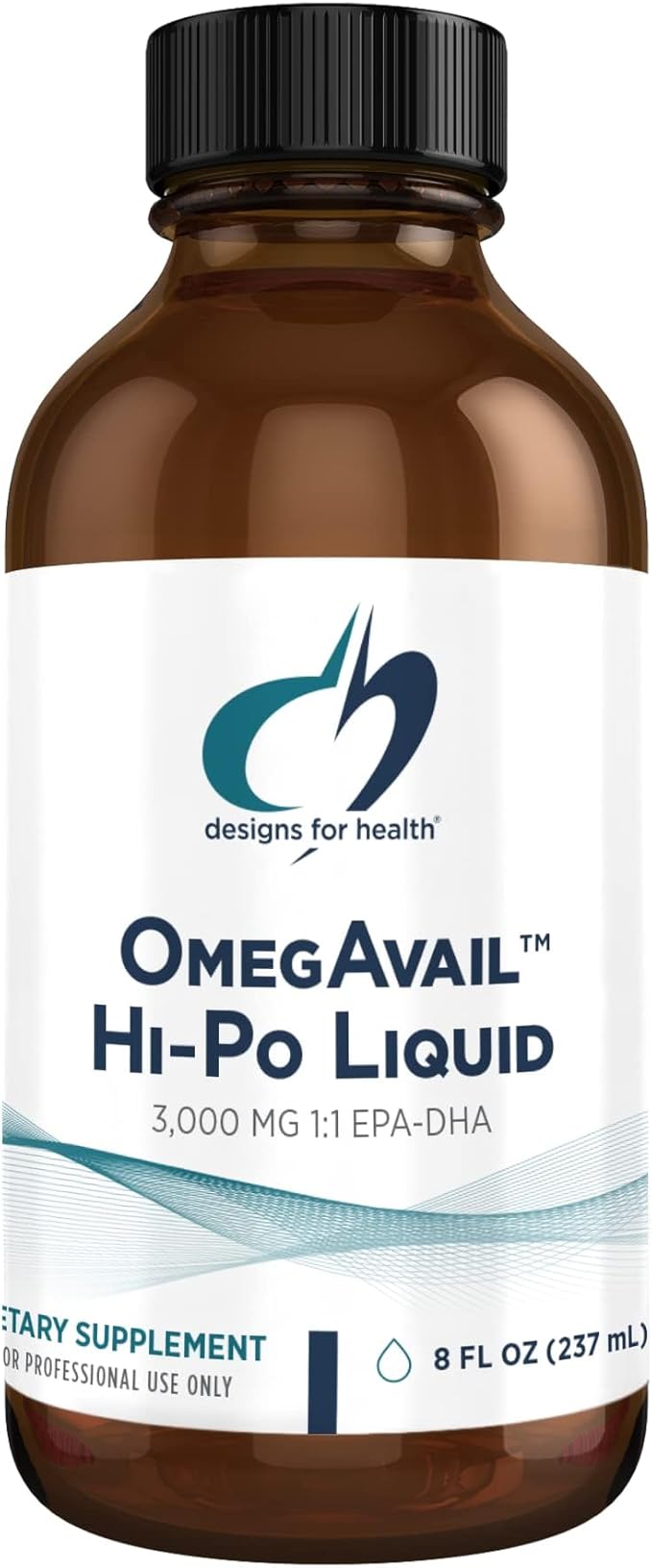 Designs for Health OmegAvail Hi-Po Liquid - High Concentration 1500mg EPA 1500 DHA - Triglyceride Omega 3 Fish Oil Heart Health &amp Brain Supplements - Natural Lemon Flavor (8oz)