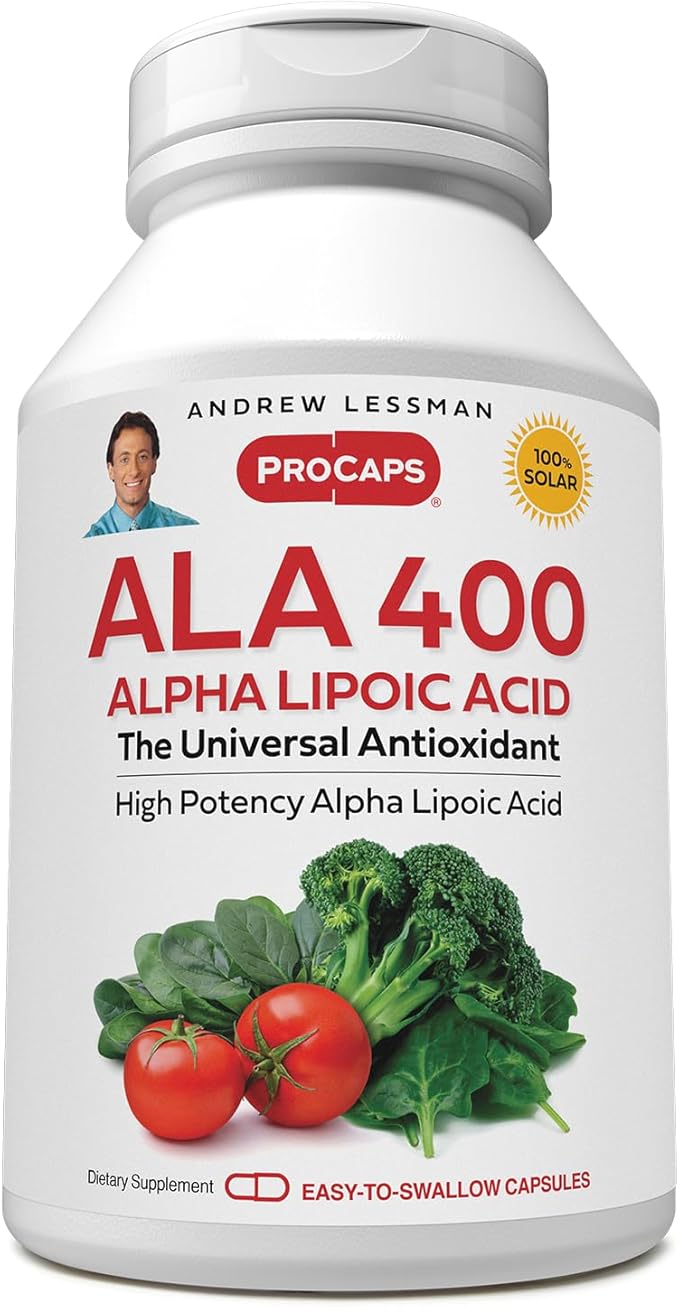 ANDREW LESSMAN Alpha Lipoic Acid ALA 400mg - 240 Capsules - The Universal Anti-Oxidant Ultra-High Potency No Additives