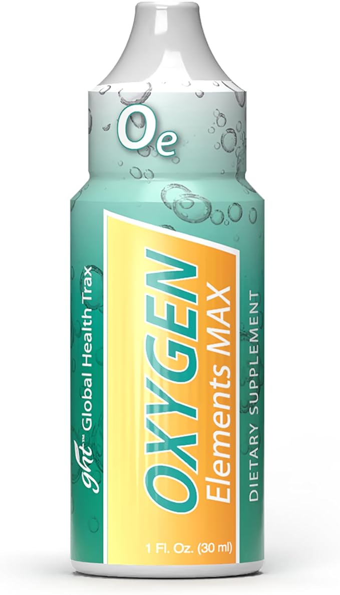 GHT Oxygen Elements Max Liquid Oxygen Drops in 1 Ounce Bottle Portable Supplement – Bolster Endurance and Stamina Cleanse Cells