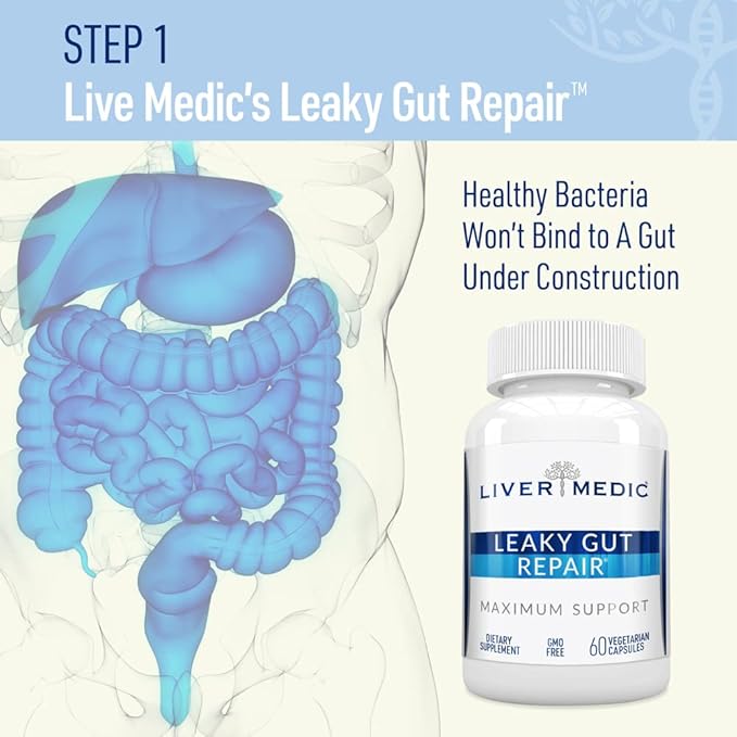 Leaky Gut Repair Natural Gut Health Supplement Glutamine Organic Slippery Elm NAG Marshmallow Root Aloe Vera MSM Quercetin Bromelain Promotes Digestive Ease Gut Wellness 1000mg 60 Caps
