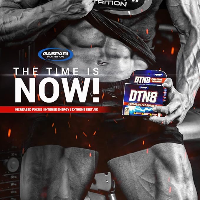 Gaspari Nutrition DTN8: Explosive Fat Burner Natural Energy and Mental Focus Adrenal and Stress Support (60 Capsules)