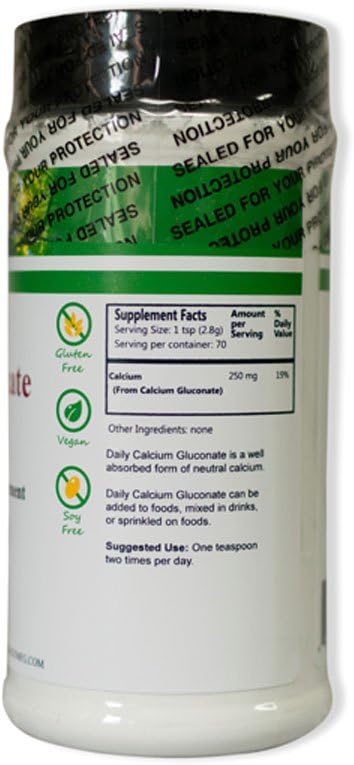 Daily Manufacturing Calcium Gluconate Powder 7 oz 200 Grams Natural Calcium Dietary Supplement (2)