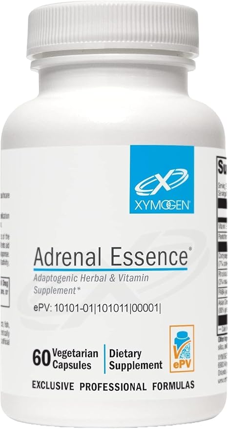 XYMOGEN Adrenal Essence - Adrenal Support Supplement for Healthy Energy Levels &amp Immune Function* - Non-GMO Gluten-Free Dairy Free - 60 Capsules