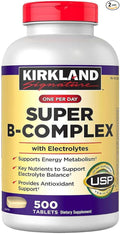 Kirkland Signature Super B-Complex (2-Pack) with Electrolytes (2 x 500 Tablets)