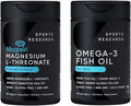 Sports Research® Cognitive Health Combo - Fish Oil Mini-Softgels - Easy to Swallow Omega-3 Fatty Acids from Wild Caught Alaska Pollock &amp Magtein Magnesium L-Threonate Supplement for Memory &amp F