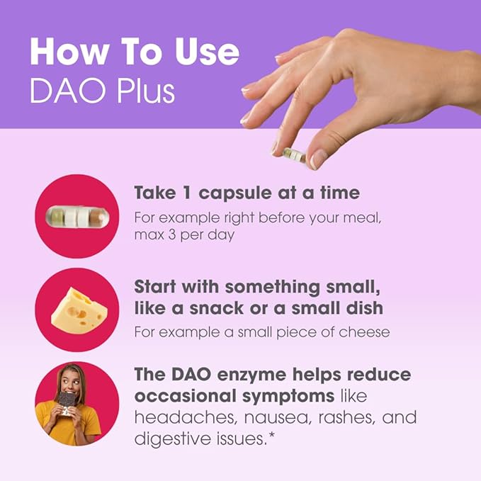 Intoleran DAO Plus Digestive Enzymes - 50 Capsules | Supplement for Histamine Intolerance &amp DAO Deficiency | Healthy Histamine Levels | 30000 HDU Diamine Oxidase (DAO) Enzyme | Vitamin C &amp Qu