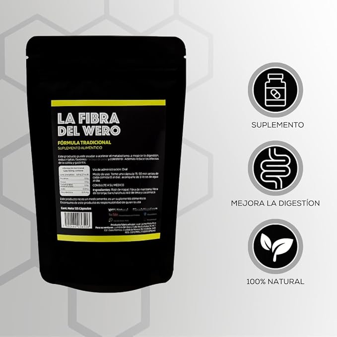 FIBRA DEL WERO | Cactus Fiber with Pink Grapefruit | 100% Natural Supplement | Package “Month and a Half”