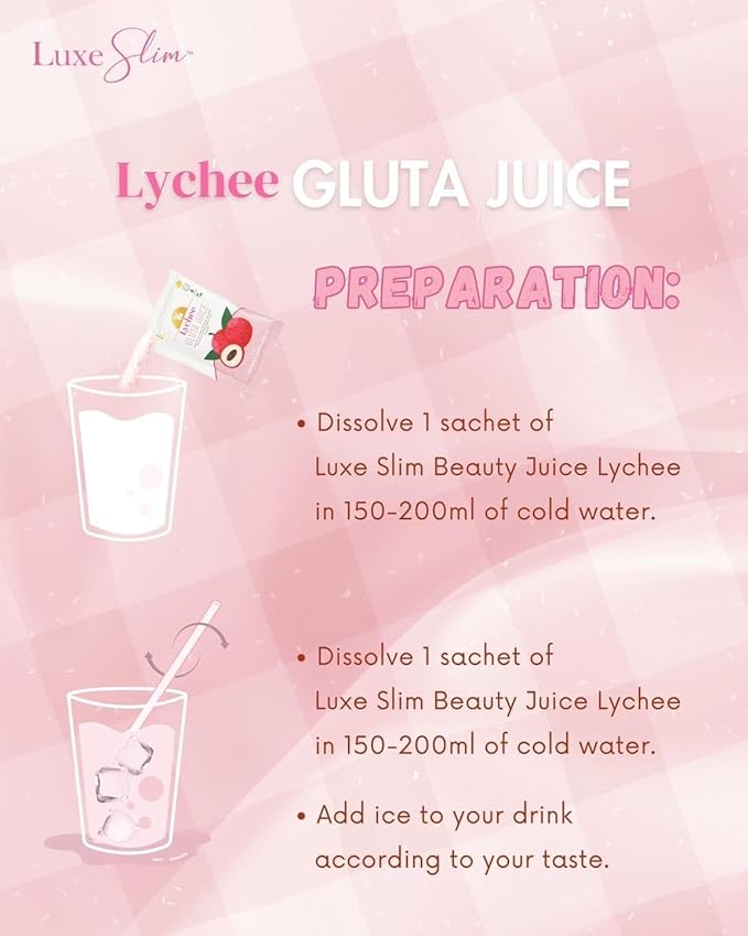 Luxe Beauty Lychee Gluta Juice 21g x 8 Sachets
