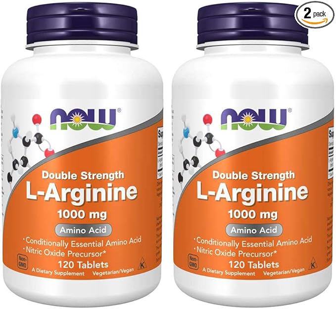 NOW Foods L-Arginine 1000 mg 120 Tablet (2 Pack)