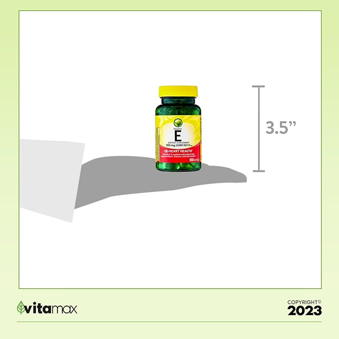 Spring Valley Vitamin E Heart Health Dietary Supplement Softgels 180 mg (400 IU) 200 Count 2-Pack + Exclusive VitaMax Vitamin Guide (3 Items)