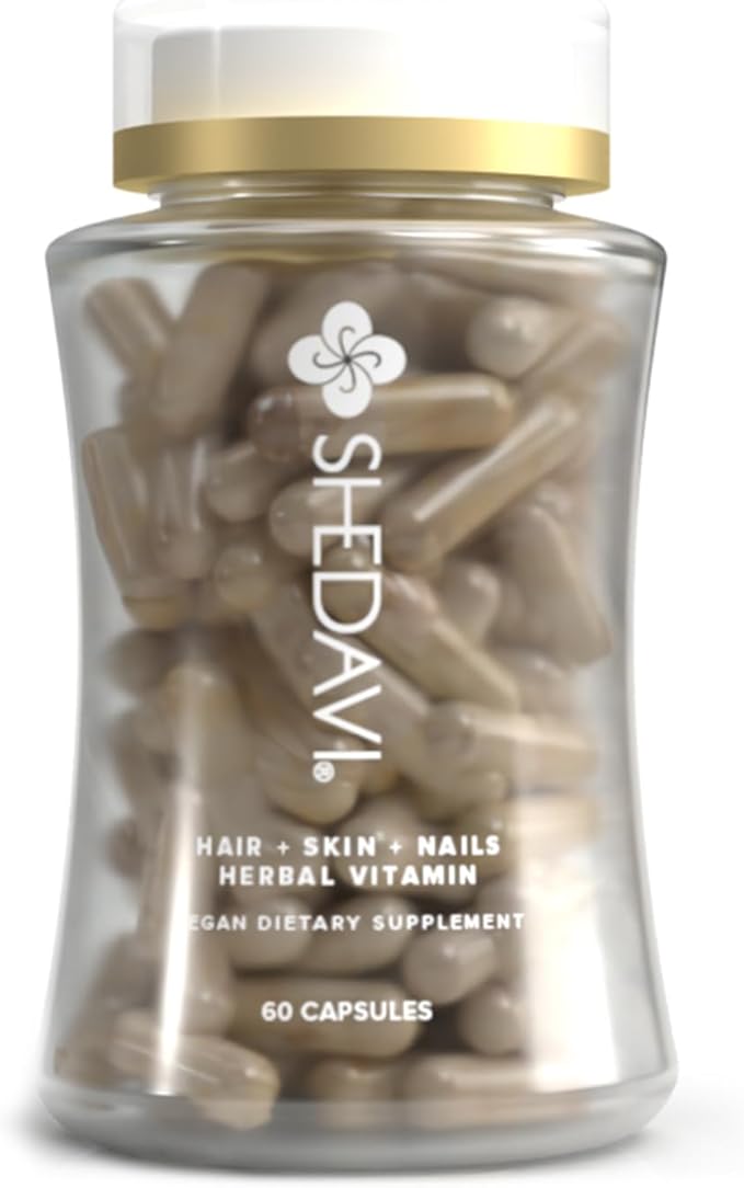 Shedavi Iconic Natural Hair Vitamins for Fast Hair Growth Pure Hair Supplements Formulated with Vitamins to Promote Thicker Stronger Hair - Vegan Hair Care for Hair Loss - (60 Capsules(Pack of 1))