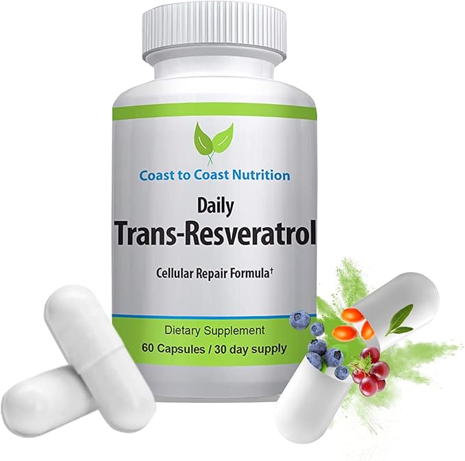 Trans-Resveratrol Supplement - Organic Capsules – Vegan Supplements for Women and Men Natural Antioxidant Polyphenols Supplement Anti Aging - 60 Capsules 600mg 30 Day Supply