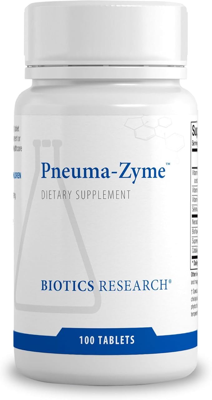 Biotics Research Pneuma-Zyme – Respiratory Support with Neonatal Lung Supports Optimal Lung Function &amp Respiratory Tissue Health Upper Respiratory Health 100 Tabs