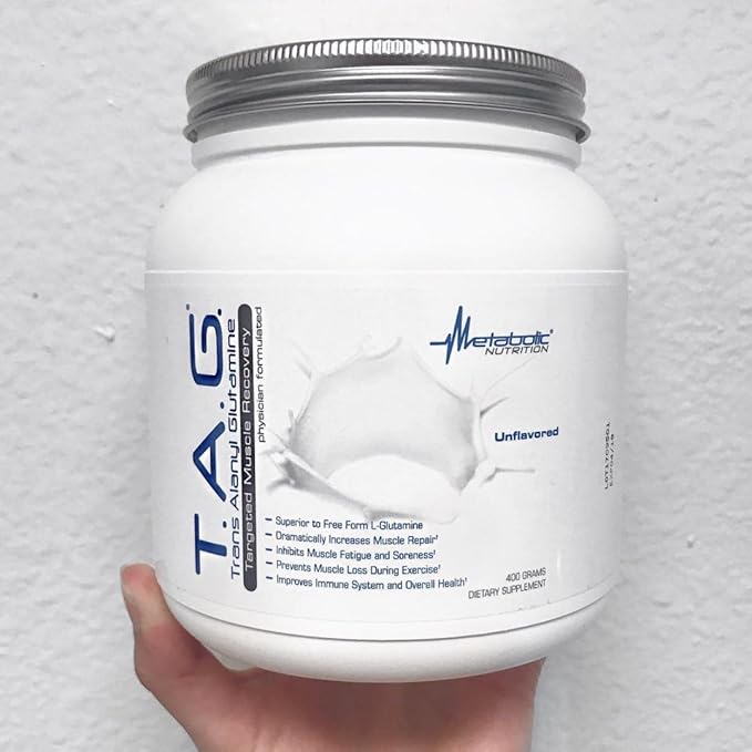 Metabolic Nutrition TAG Trans Alanyl Glutamine 100% L-Glutamine Peptide Powder Pre Intra Post Workout Supplement 400 Grams (40 Servings) (Unflavored)