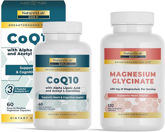 Nature's Lab Gold CoQ10 + Alpha Lipoic Acid + Acetyl L-Carntine HCL + Magnesium Glycinate 400mg