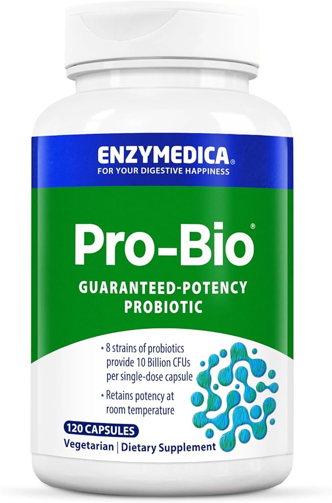 Enzymedica Pro-Bio Shelf Stable Stomach-Acid Resistant Probiotic for Healthy Digestion 10 Billion CFU 120 Count