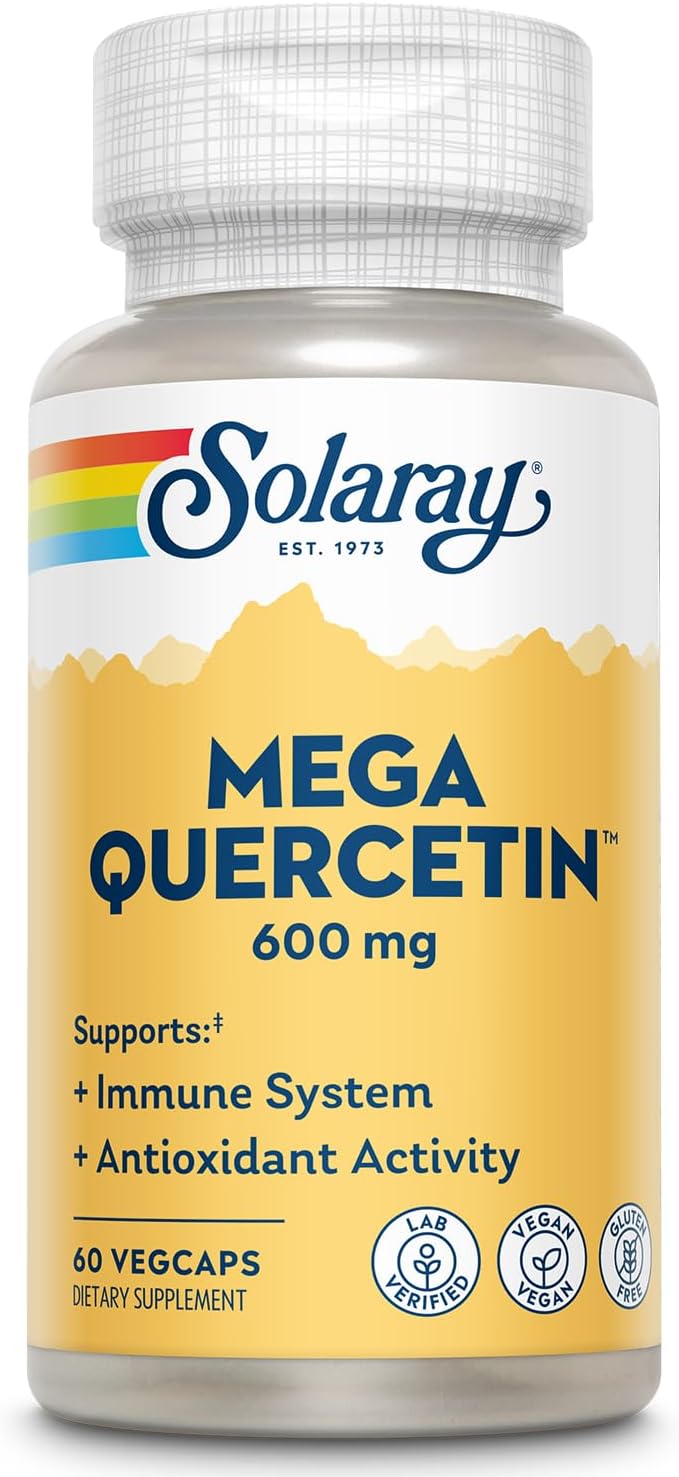 SOLARAY Mega Quercetin with Bromelain Vitamin C and Bioflavonoids - Antioxidant and Immune Support Supplement Hearth Health and Blood Pressure Support - Vegan 60-Day Guarantee 60 Serv 60 VegCaps