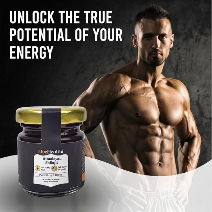 Himalayan Shilajit Resin - 75 Servings for Energy Boost &amp Immune Support – Organic Shilajit Contains 85+ Trace Minerals and 75percent+ Fulvic Acid with Lab Test Report (30g)