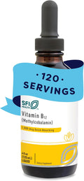 SFI Health Klaire Labs Vitamin B12 Liquid - Methylcobalamin B12 Drops - Formulated for Superior Absorption - Support Healthy Cognition &amp Efficient Nutrient Delivery - Vegan (120 Servings 4 Fl Oz)