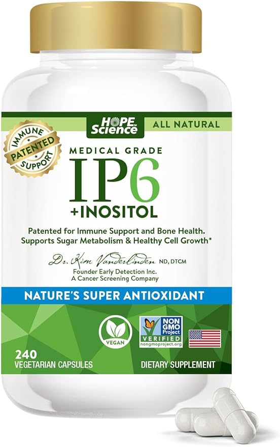 Active Again Hope Science IP6 Inositol 120 caps - Whole Body Immune Support with Nature's Most Potent Antioxidant - IP6 Inositol Supplement for Enhanced Immunity Bone Kidney and Heart Health