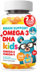 DR. MORITZ Vegan Omega 3 Gummies for Kids and Toddlers (240 Count) Kids Omega 3 Gummies for Brain &amp Heart Health No Fish Oil &amp Gluten Free