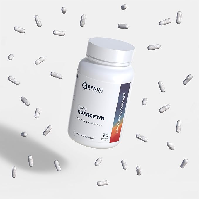 Renue By Science Quercetin | High Strength Liposomal Quercetin Supplements | 90 Quercitin Capsules - 150mg Quercetin per Serving | Non-GMO | Made in the USA &amp Third-Party Tested